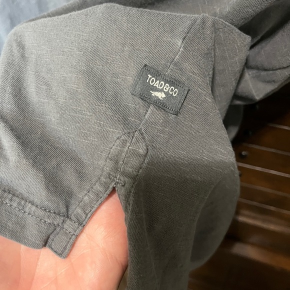 Toad & Co. Grey Long Sleeve Three Button Henley Organic Cotton Shirt XXL - Picture 4 of 7